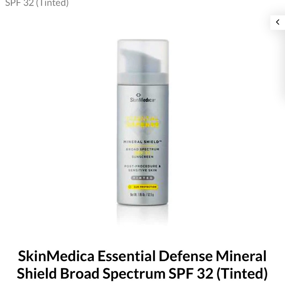 SkinMedica Essential Defense Mineral Shield Sunscreen. Tinted